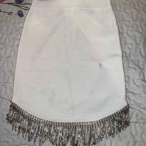 Guess White mini skirt with Crystal.